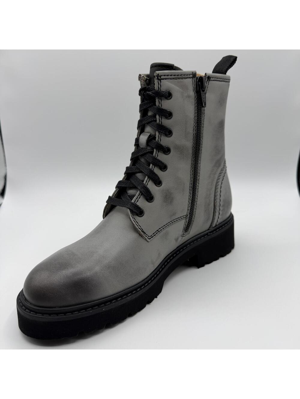 Samuel Hubbard Made in Portugal Lace Up Lombard Boots Leather Size 6 Gray W1505 - Picture 8 of 11